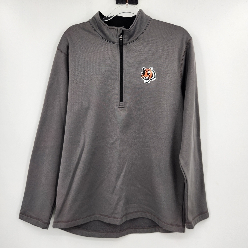 Majestic Therma Base Quarter Zip Pullover Size Medium Cincinnati Bengals Gray